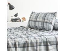 Heathered Plaid 175 GSM Egyptian Cotton Flannelette Sheet Set by Park Avenue Single