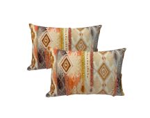 Henric Multi Twin Pack Cotton Embroidered Cushion Polyester Filled by Cloud Linen