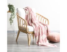 Newport Checkered Cotton Knitted Blush Throw by Renee Taylor