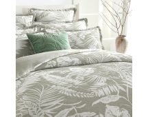 Palm Tree Jacquard Sage Green Quilt Cover Set by Renee Taylor Queen