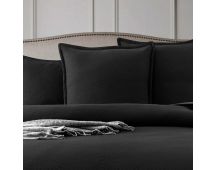 Chevron Jacquard Black European Pillowcase by Renee Taylor