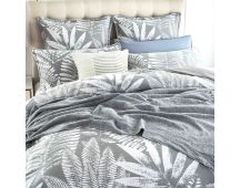 Raven Jacquard Charcoal Quilt Cover Set by Renee Taylor Queen