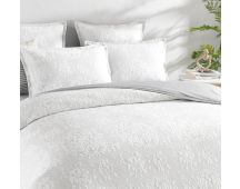 Chloe Jersey Jacquard Ivory Quilt Cover Set by Renee Taylor Queen