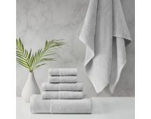 Retreat Cotton Tencel Antimicrobial 6 Piece Grey Towel Set by Cloud Linen