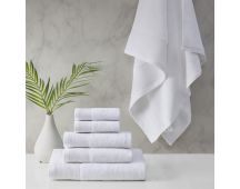 Retreat Cotton Tencel Antimicrobial 6 Piece White Towel Set by Cloud Linen