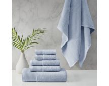 Retreat Cotton Tencel Antimicrobial 6 Piece Blue Towel Set by Cloud Linen