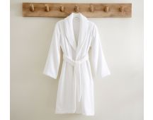 Chalet Quick Dry Terry Cotton White Small/ Medium Bath Robes by Renee Taylor