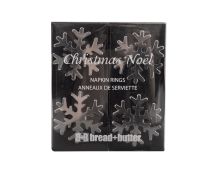 Bread and Butter Napkin Rings - Snow Flake - 4 Pack