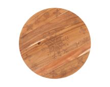 Bread and Butter 18 Inch Wooden Lazy Susan Tray - Wood Snowflake