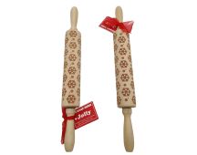 Bread and Butter Laser Etch Wooden Rolling Pin - Snowflake