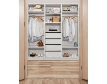 MALMO THREE SHELF/FOUR DRAWER WALK IN WARDROBE - FLUTED