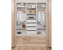 MALMO THREE SHELF/FOUR DRAWER WALK IN WARDROBE - HAMPTONS