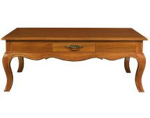 French Provincial 2 Drawer Coffee Table - Light Pecan