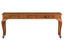 Queen Anne 3 Drawer Sofa Table - Light Pecan