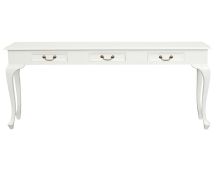 Queen Anne 3 Drawer Sofa Table - White