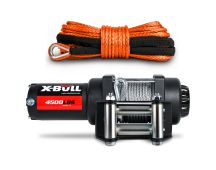 X-BULL 12V Electric Winch 4500LB Winch Boat Trailer Steel Cable With 5.5MX13M Synthetic Rope Orange