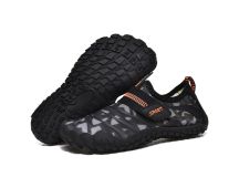 Kids Water Shoes Barefoot Quick Dry Aqua Sports Shoes Boys Girls (Pattern Printed) - Black Size Bigkid US3 = EU34