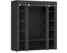 SONGMICS Non-Woven Fabric Wardrobe Bedroom Furniture Storage Black