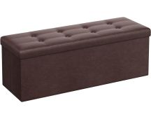 SONGMICS 110cm Folding Ottoman Bench Footrest Brown