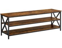 VASAGLE TV Shelf TV Cabinet Lowboard for TVs up to 65 inches Vintage Brown/Black