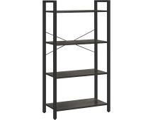 VASAGLE 4 Tier Bookshelf Industrial Style Charcoal Grey and Black