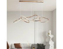 Nordic Minimalist Rose Gold LED Pendant Light Adjustable Modern Ring Chandelier 120cm