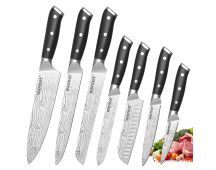 Warmot 7-Piece High Carbon Stainless Steel Cooking Knife Triple Riveted Handle with Gift Box(997-7)