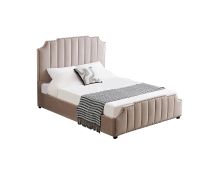 Santosa Champagne Velvet Bed - King