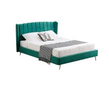 Vienna Peacock Green Velvet Bed - Queen