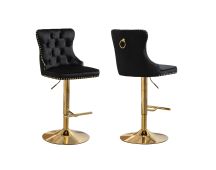 Sahara Black Barstool with Black Stand -Set of 2