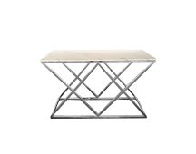 Alsea Console Table Silver Base - White Marble