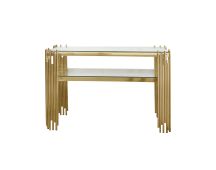 Chelsea Gold Console Table - Clear Glass