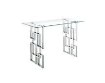 Royale Silver Console Table - White Marble