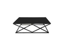 Alsea Coffee Table Black Base - Black Glass