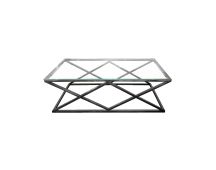 Alsea Coffee Table Black Base - Clear Glass