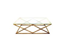 Alsea Coffee Table Gold Base - Clear Glass