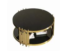 Chelsea Gold Coffee Table - Black Glass