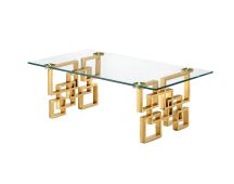 Royale Gold Coffee Table - White Marble