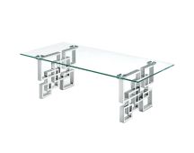 Royale Silver Coffee Table - White Marble