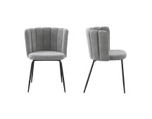 Amelia Boucle Grey Dining Chair - Set of 2