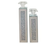 Crystal Crushed Candle Holder - Set of 2