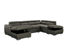 Plush Sleeper Modular Chaise Lounge - Charcoal