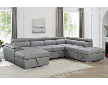 Plush Sleeper Modular Chaise Lounge - Light Grey