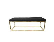 Holly Ottoman Gold Base - Black Seat