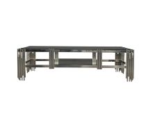 Chelsea Silver TV Unit Table - Black Glass