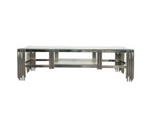 Chelsea Silver TV Unit Table - Clear Glass