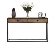 Contemporary Golden Black Hallway Console Table with Drawers