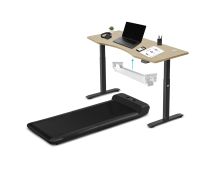 WalkingPad C2 Treadmill + ErgoDesk Automatic Standing Desk 1500mm in Oak/Black + Cable Management Tray