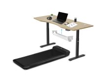 WalkingPad C2 Treadmill + ErgoDesk Automatic Standing Desk 1800mm in Oak/Black + Cable Management Tray