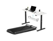 WalkingPad MC21 with Dual Motor Automatic Standing Desk 150cm in White and Cable Management